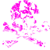 Pink-Weißes Schädelkreuz
