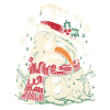 Schmelzender Schneemann im Winterschal