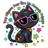 Black Cat Rainbow Chic Lustig