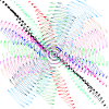 Farbwirbel Spirale auf Schwarz
