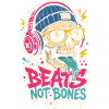 Totenkopf mit Kopfhörern – Beats Not Bones