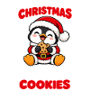 Weihnachts Pinguin mit Lebkuchen Spruch
