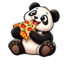 Cooler Pinguin mit Pizza Cartoon