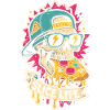Pizza-Totenkopf mit Cap – Slice Life