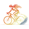 Retro Fahrradfahrerin