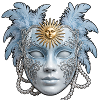 Blaue Venezianische Maske mit Sonne