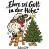 Weihnachtsbaum Schaf Weihnachtspullover Christlich