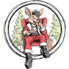 Häschen-Santa im Weihnachtskreis