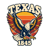 Texas Adler 1845 Retro Emblem