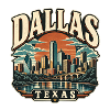 Dallas Skyline Retro Sunset