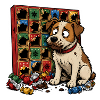 Hund Adventskalender Schokolade Comic T-Shirt