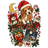 Weihnachts-Beagle-Welpendesign – Festlicher Hund