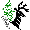 Grüner Tannenbaum mit Elch