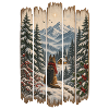 Winter-Waldhund-Weihnachtsdesign – rustikaler Schnee