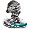 Standup-Otter Surfing