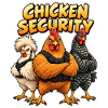 Hühner Security Team im Comicstil