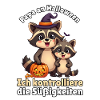 Papa an Halloween kontrolliert Süßigkeiten