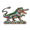 Crocodisco – Mehrfarbiges facettiertes Disco-Krokodil
