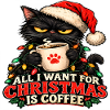 Katze und Weihnachtskaffee