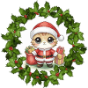 Weihnachtskätzchen im Kranz