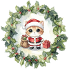 Kleiner Weihnachtskater im Kranz