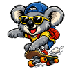 Koala beim Skateboarding – Cooler Skater