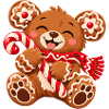 Weihnachtsbär mit Zuckerstange