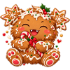 Niedliches Weihnachtsmonster mit Zuckerstange 