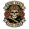 Ride Fast Live Free – Biker Badge
