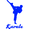Karate Silhouette Blau