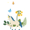 Einhorn Blumen Kinder Fantasieillustration