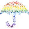 Regenschirm Silhouette Regenbogen