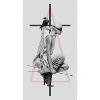 Modecollage mit Rabe und Dreieck
