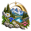 Mondbogen Garten Bergsee Landschaft