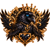 Kronenrabe mit Herzschmuck