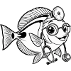 Doktorfisch mit Stethoskop