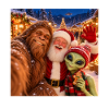 Bigfoot Alien Weihnachtsselfie