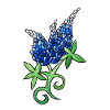 Blaue Lupinen-Aquarellblüte
