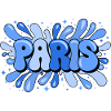 Paris Blue Bubbles Pop Art