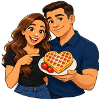 Herzförmiges Waffel-Liebesdate