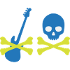 Pirat mit Bass und Totenkopf