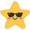 Kawaii Stern mit Sonnenbrille