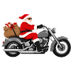 Biker Weihnachtsmann Motorrad