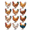 Lebendiges Hennen-Mosaik-Huhn