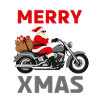 Weihnachtsmann Motorradfahrer