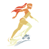Weiblicher Roller Skater