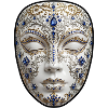 Goldene Maske mit Saphiren