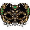 Goldene Schwarze Maske mit Perlen