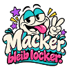Macker bleibt locker – Fröhlicher Cartoon