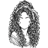 Lockige Portraitsilhouette Stirnband
